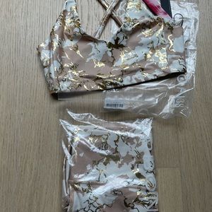 Carbon38 Marble Print Set Leggings & Top, M, NWT